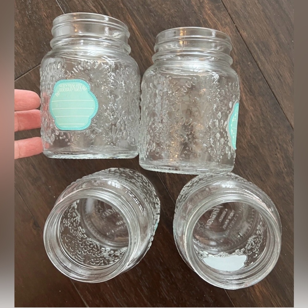 the Pioneer Woman Set 4 Betsy
Storage Mason Jars Glass Floral
16oz & Ball lids